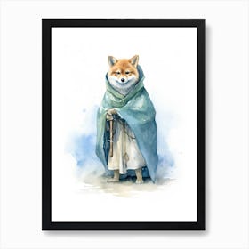 Shiba Inu Dog As A Jedi 3 Art Print