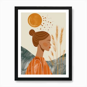 Woman In The Field Art Print