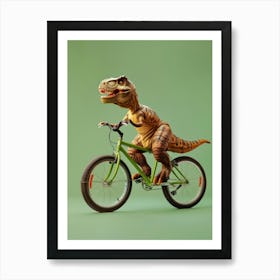 Dinosaur Riding A Bike 1 Art Print