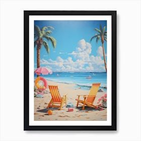 Beach Surreal Painting Poster Art Print