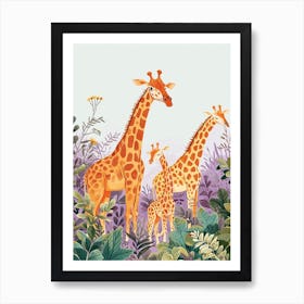 Cute Storybook Style Giraffe Illustration 4 Art Print