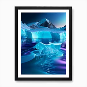 Sea Ice, Water, Waterscape Holographic 1 Art Print