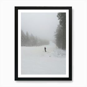 Skier In The Snow Art Print