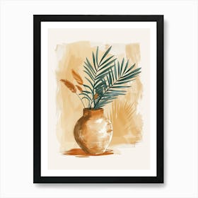 A Dance Of Pastel Lines Mid Century Style Art Print