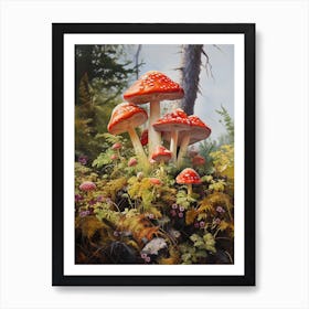 Mushroom Fungi Painting Kitchen Bedroom Poster Art Print