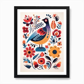 Scandinavian Bird Illustration Pigeon 2 Art Print