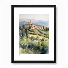 Vinci, Tuscany, Italy 4 Watercolour Travel Poster Art Print