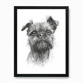 Brussels Griffon Line Sketch 4 Art Print