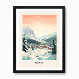 Vintage Winter Travel Poster Banff Canada 4 Art Print