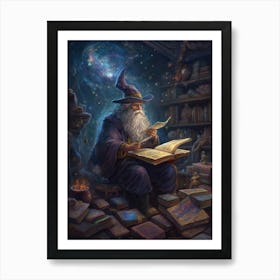 Wizard Reading Book 7 Art Print