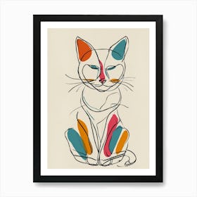 Cat Drawing Art Print