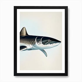 Oceanic Whitetip Shark Vintage Art Print