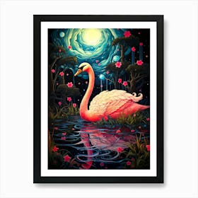 Pink Swan Art Print