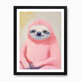 Playful Illustration Of Sloth For Kids Room 1 Art Print