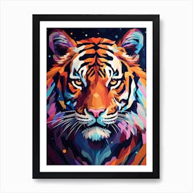 Tiger Art In Cubistic Style 2 Art Print