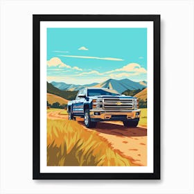 A Chevrolet Silverado In The The Great Alpine Road Australia 1 Art Print