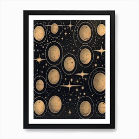 Moon And Stars Hanging Celestial 4 Art Print