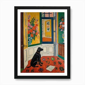 Dog In A Room Style Henri Matisse Art Print