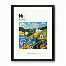 Kids Travel Alphabet  Norway 2 Art Print