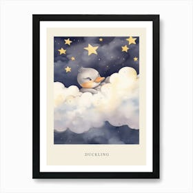 Sleeping Baby Duckling 1 Nursery Poster Art Print