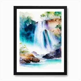 Waterfall Beach, Australia Water Colour  (2) Art Print