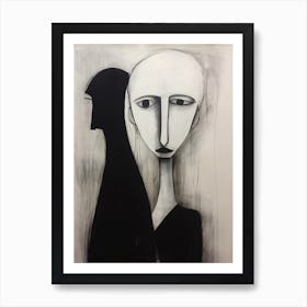 Abstract Geometric Black & White Person Portrait Art Print