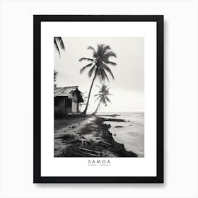 Poster Of Samoa, Black And White Analogue Photograph 3 Art Print