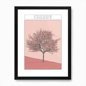 Cherry Tree Minimalistic Drawing 3 Poster Art Print