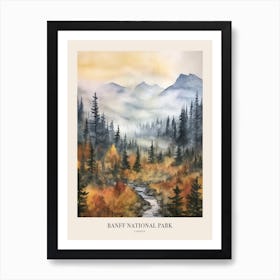 Autumn Forest Landscape Banff National Park Canada 2 Poster Art Print