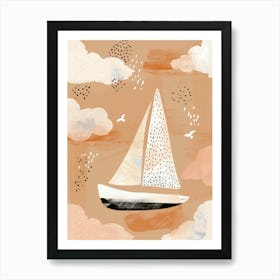 Sailboat In The Clouds Art Print