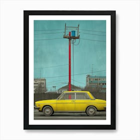 Yellow Car Art Print