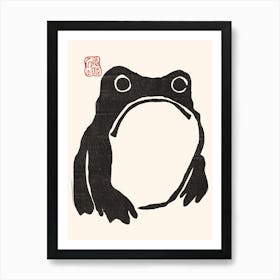 Black Unhappy Frog Art Print