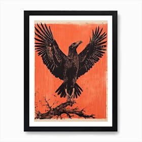 Vulture, Woodblock Animal Drawing 2 Art Print