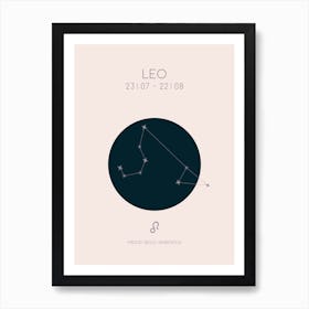 Leo Star Sign In Light Art Print