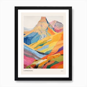 Carneddau Wales 1 Colourful Mountain Illustration Poster Art Print