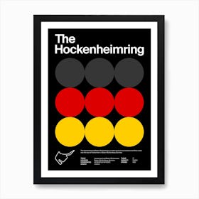 Mid Century Dark Hockenheimring F1 Art Print