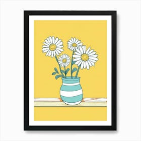 Daisies In A Vase 4 Art Print