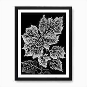 Shiso Leaf Linocut 2 Art Print