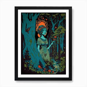 Woman In The Woods 13 Art Print