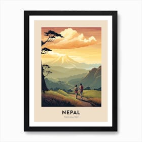 Poon Hill Trek Nepal 5 Vintage Hiking Travel Poster Art Print