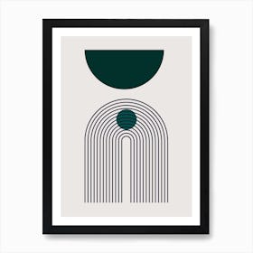 Green Shapes Art Print