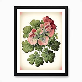 Geranium 2 Floral Botanical Vintage Poster Flower Art Print