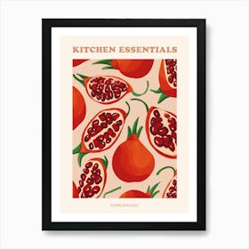 Pomegranate Fruit Pattern Poster 3 Art Print