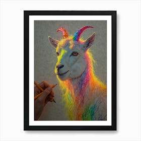 Rainbow Goat 1 Art Print