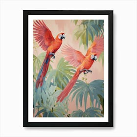 Vintage Japanese Inspired Bird Print Macaw 1 Art Print