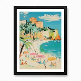 Tropea, Calabria   Italy Beach Club Lido Watercolour 3 Art Print