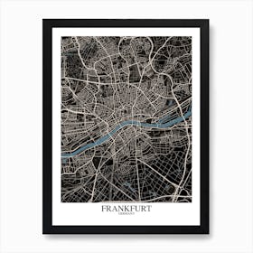 Frankfurt Black Blue Art Print