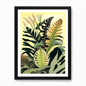 Climbing Bird S Nest Fern Rousseau Inspired Art Print