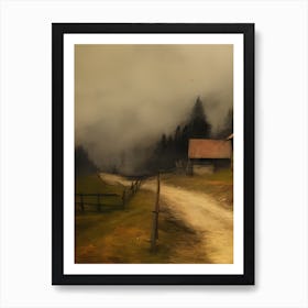 Antique Road Through Farm Painting Art Print