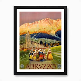 Abruzzo Italy Vintage Travel Poster Art Print